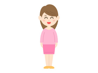 正面から見た女性のイラスト