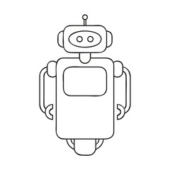 cute robot outline drawing for coloring book vector illustration EPS10