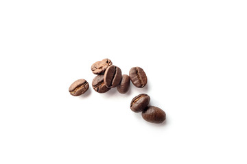 Obraz premium Coffee beans isolated on white background. Close-up.