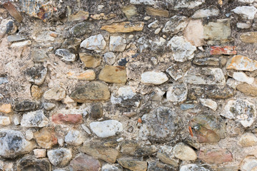 surface of ancient wall of natural stone