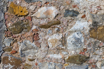 surface of ancient wall of natural stone