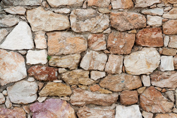 surface of ancient wall of natural stone