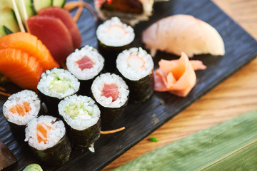 Rolls and sushi set