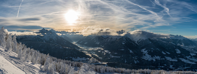 panoramic view of mountains in Tirol, Stuabital