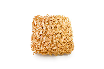 Instant noodles isolated on a white background.
