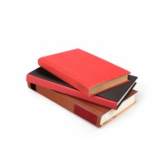 Stacks of books isolated on white background