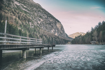 Iced Lake of Tristach, Austrian Alps