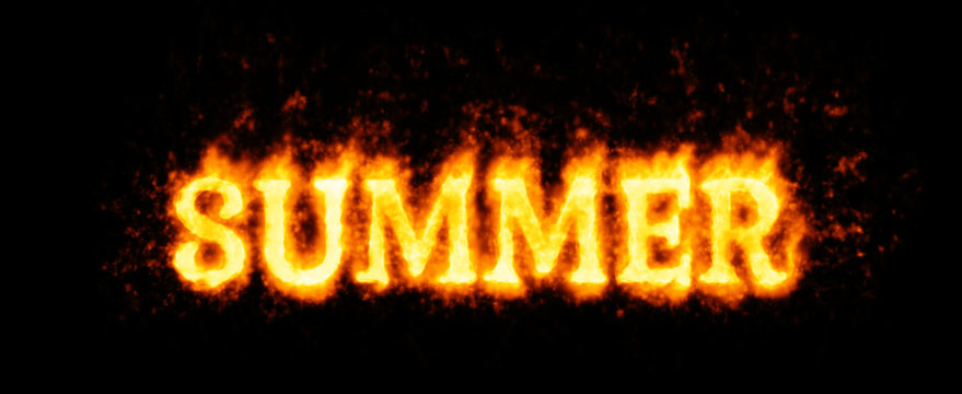 Summer (flaming inscription on black)