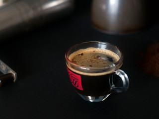 Moka coffee makers. Coffee grinder and coffee