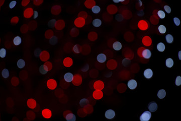 Bokeh red blue blurred background. Abstract creative blue red bokeh background