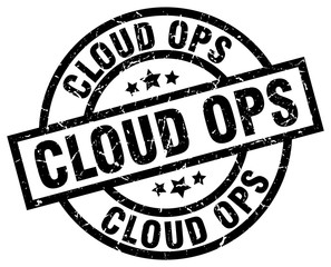 cloud ops round grunge black stamp