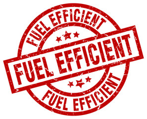 fuel efficient round red grunge stamp