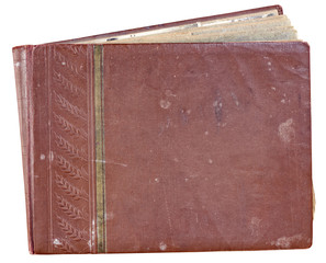 cover old red photo album for photos