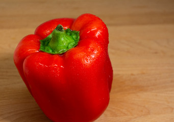 Paprika with small water droplets