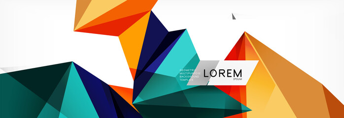 Mosaic triangular low poly style abstract geometric background. Polygonal vector. Abstract white bright technology design.