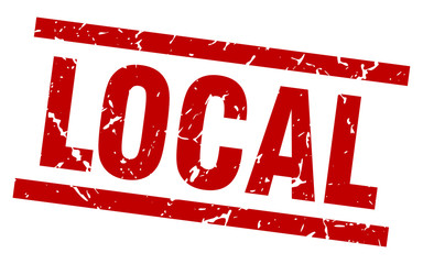 square grunge red local stamp
