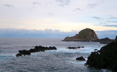 rocks in the blue sea