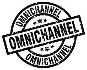 omnichannel round grunge black stamp