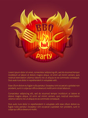 Hot Bbq Grill Party Leaflet Fork, Paddle, Spatula