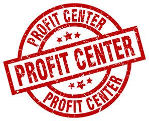 profit center round red grunge stamp