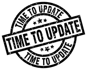 time to update round grunge black stamp