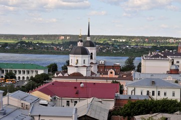 panoramic view of old town of tomsk