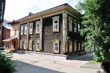 old wooden house in tomsk