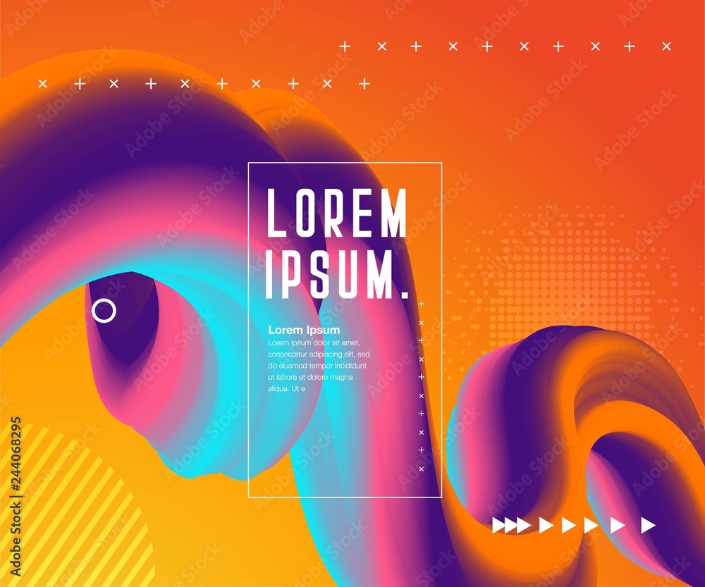 Poster liquid color background design. fluid gradient shapes composition