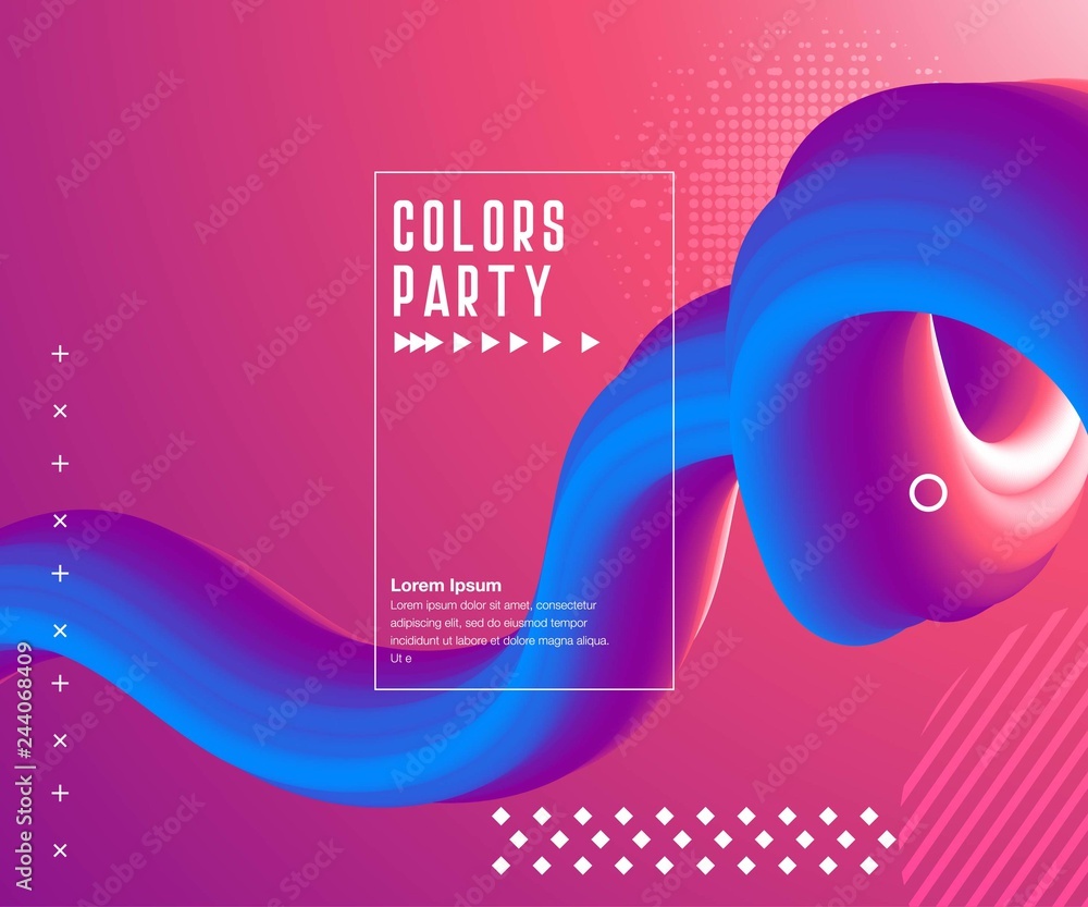 Poster liquid color background design. fluid gradient shapes composition
