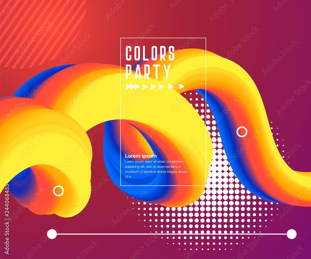 Poster liquid color background design. fluid gradient shapes composition