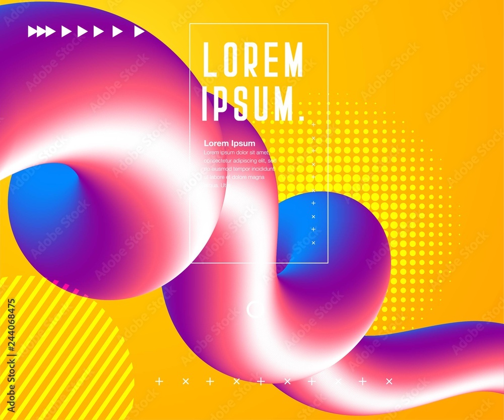 Poster liquid color background design. fluid gradient shapes composition