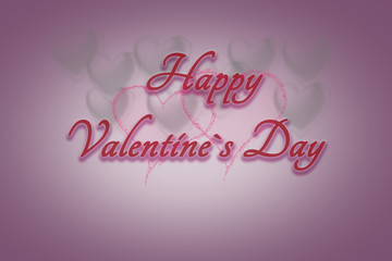 greeting card with different hearts in the background and the text Happy Valentines Day