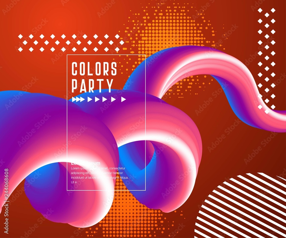 Poster liquid color background design. fluid gradient shapes composition