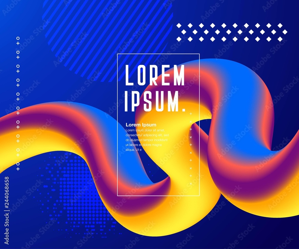 Poster liquid color background design. fluid gradient shapes composition
