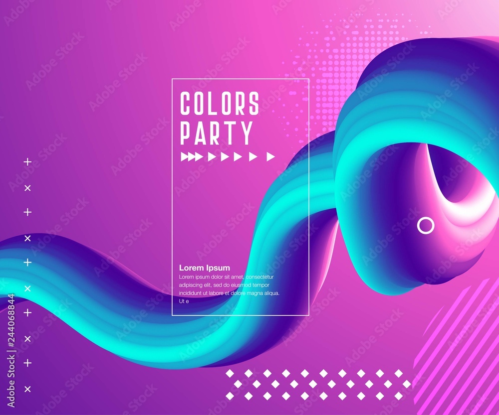 Poster liquid color background design. fluid gradient shapes composition