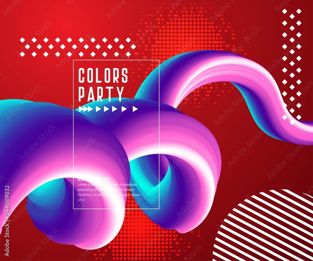 Poster liquid color background design. fluid gradient shapes composition