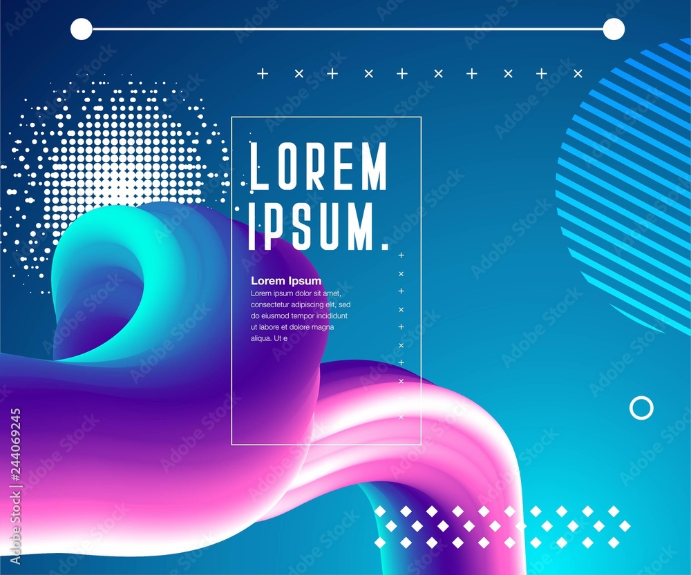 Poster liquid color background design. fluid gradient shapes composition