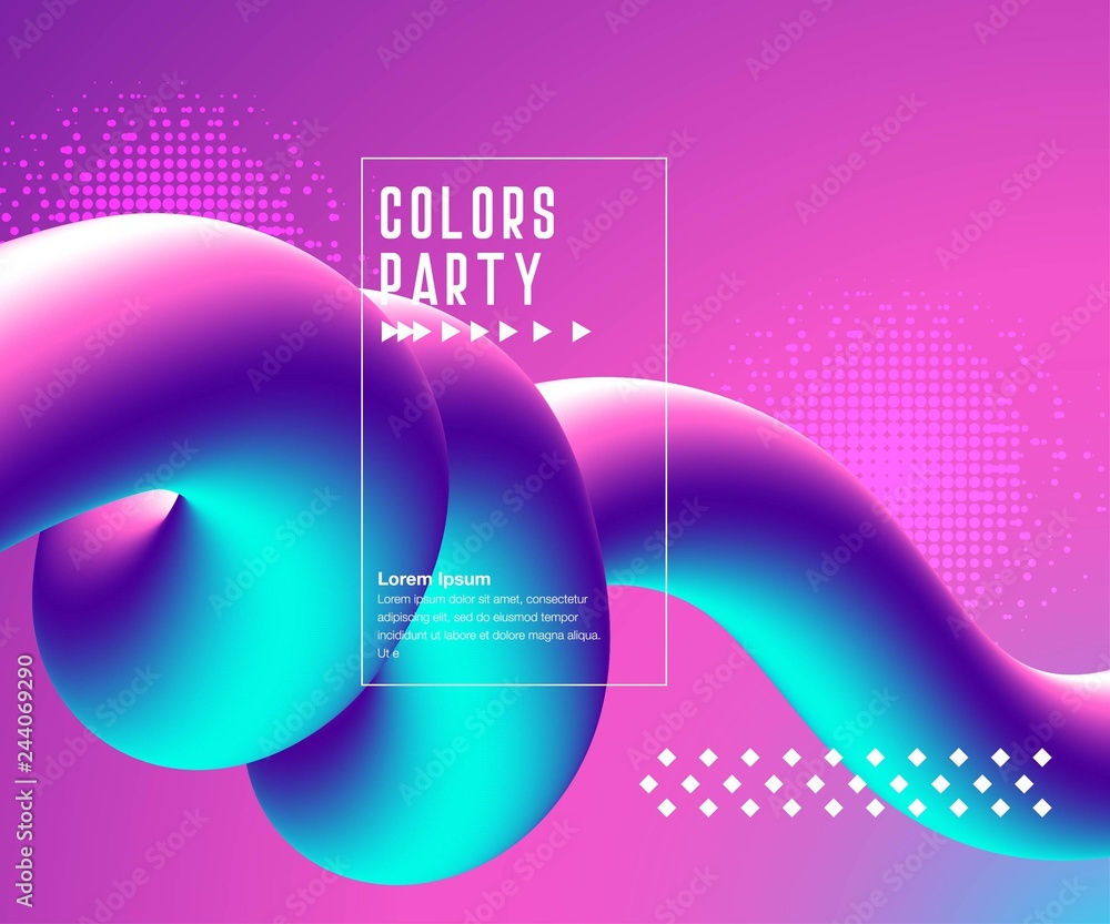 Poster liquid color background design. fluid gradient shapes composition