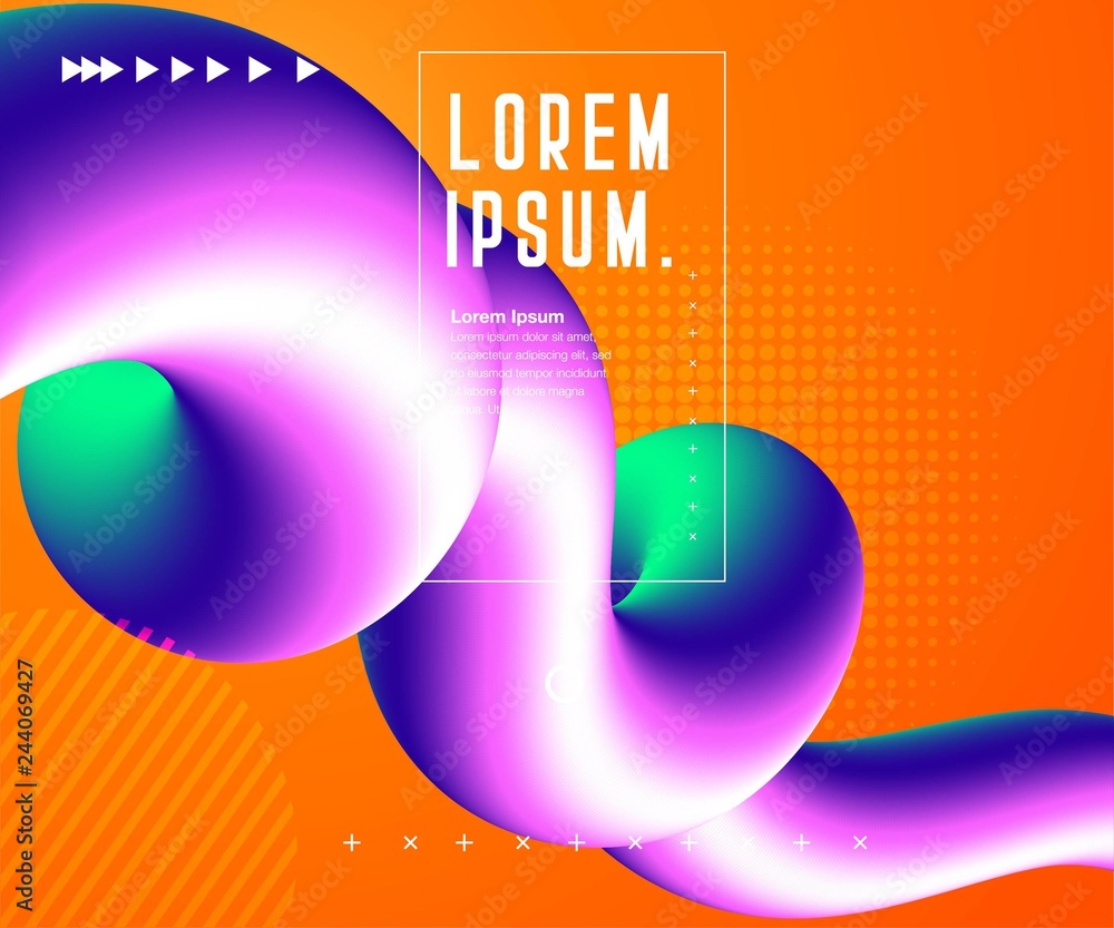 Poster liquid color background design. fluid gradient shapes composition