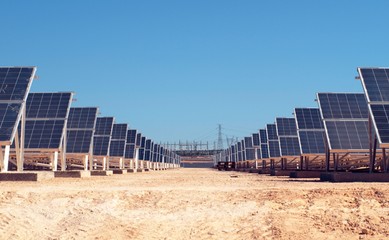 Solar panels on ground