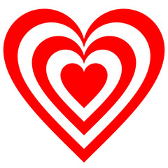 Heart target symbol icon - red simple, isolated - vector
