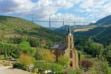 Village de Peyre, Vallée du Tran, Aveyron, Midi-Pyrénées, France	