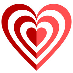 Heart target symbol icon - red simple, isolated - vector