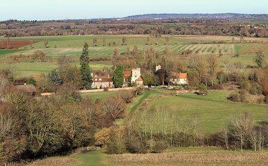 An English Rural Hamlet in Winter Sunshine
