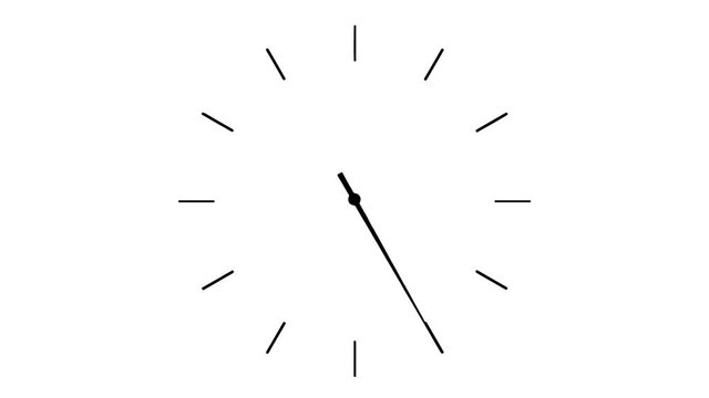 4K clock spinning, watch animation on white background