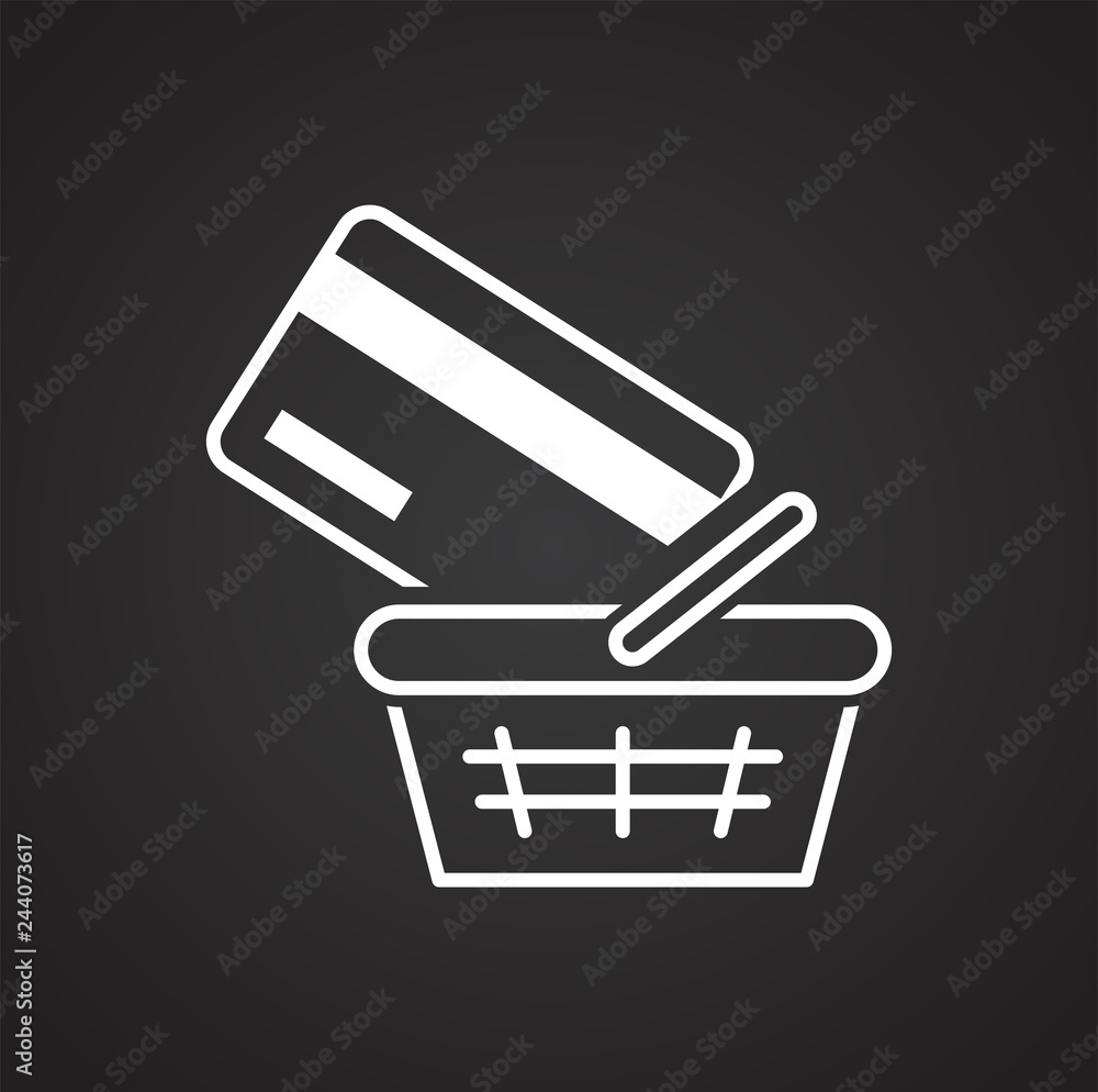 Poster online shopping icon on white background for graphic and web design, modern simple vector sign. inte