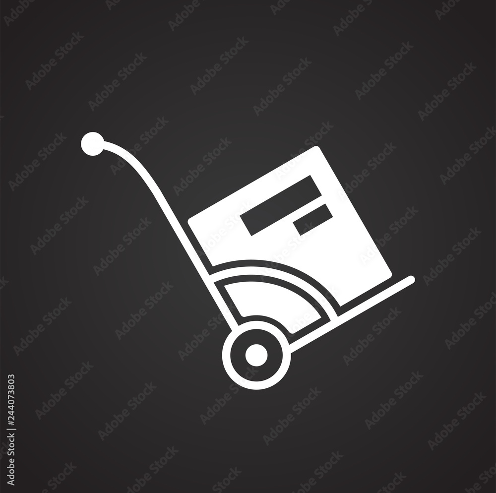 Poster online shopping cart icon on white background for graphic and web design, modern simple vector sign.
