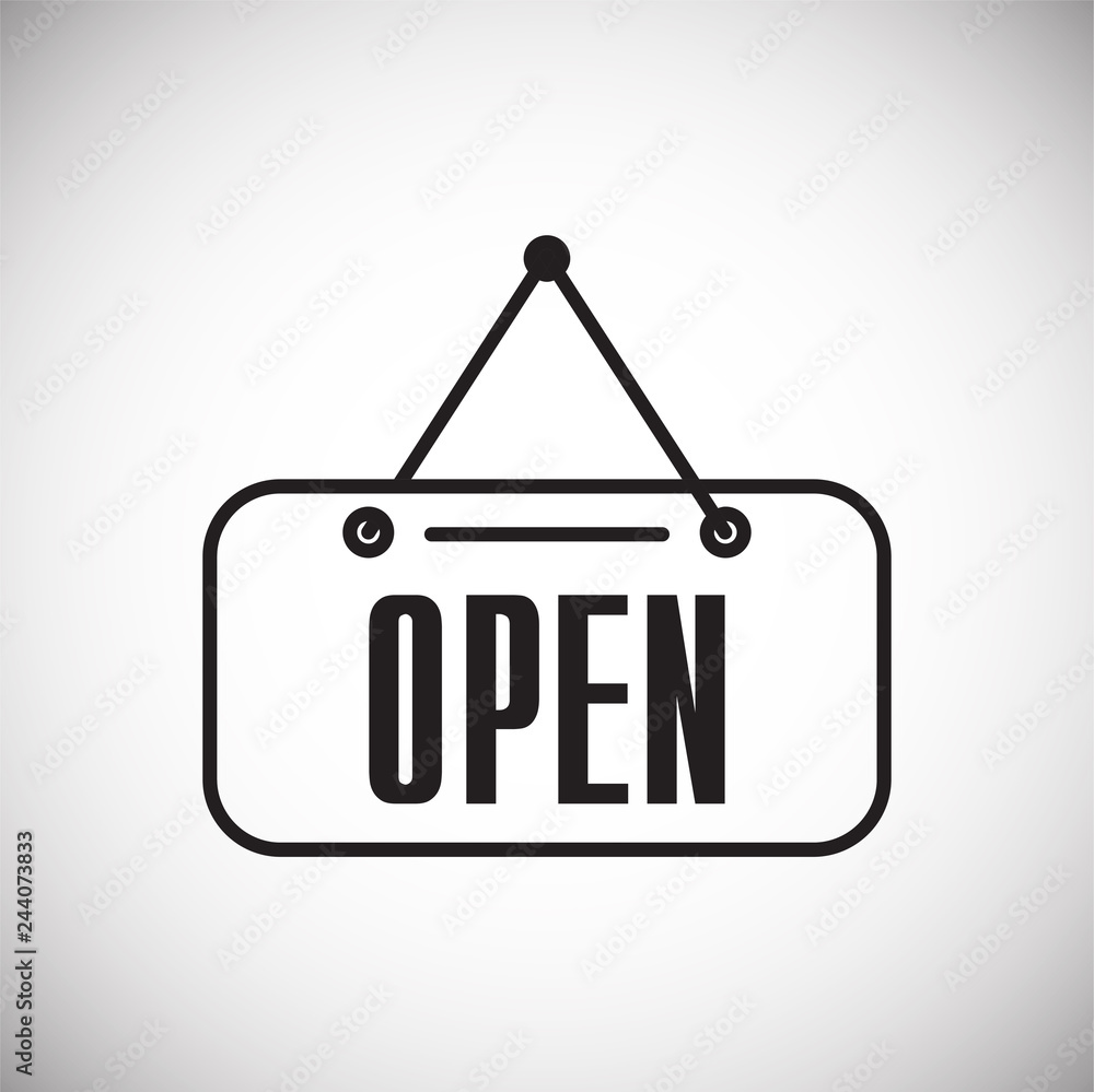 Poster online shopping open tab icon on white background for graphic and web design, modern simple vector s
