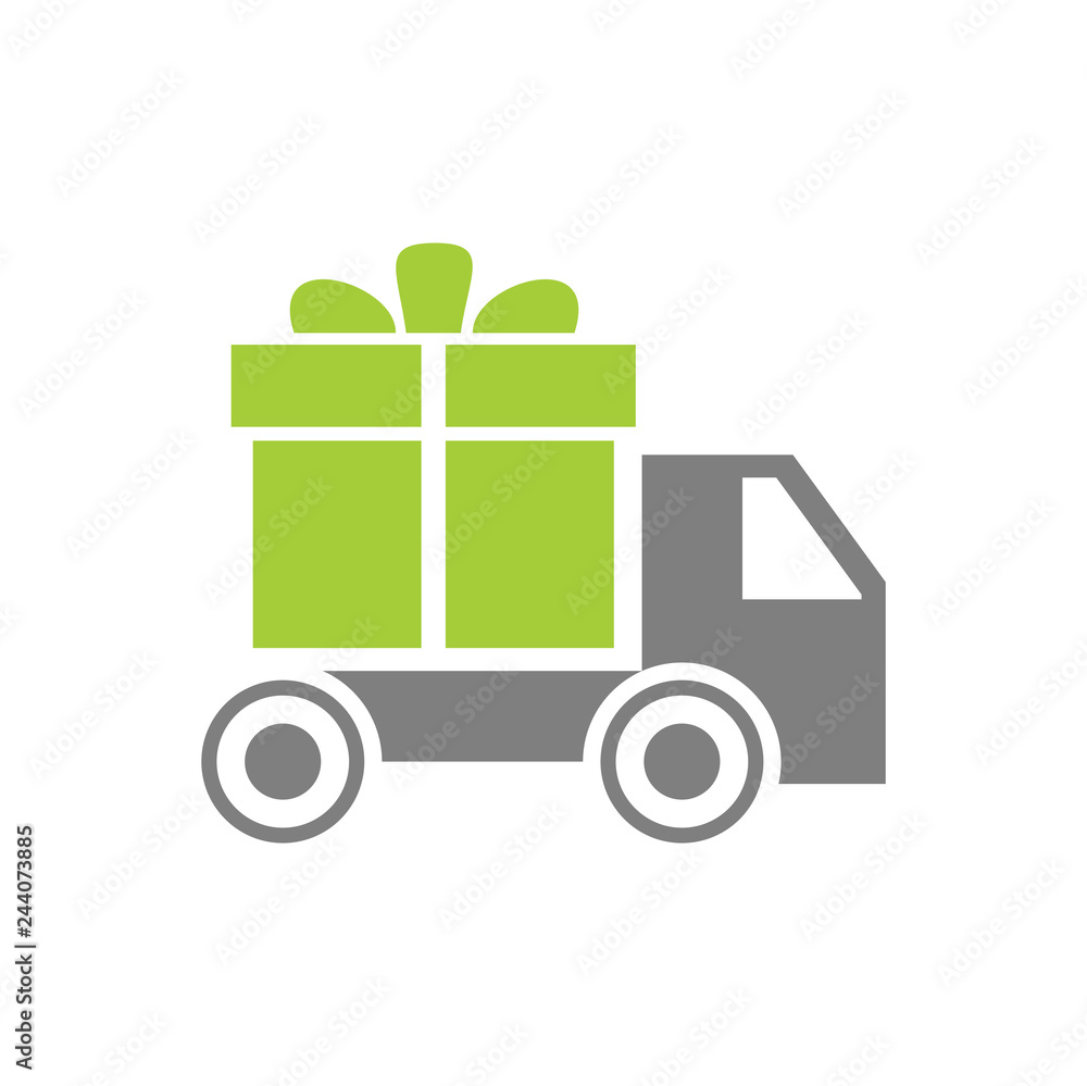 Poster online shopping delivery box icon on white background for graphic and web design, modern simple vect