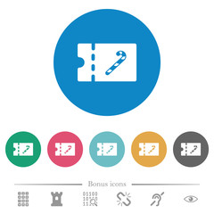 Sweet shop discount coupon flat round icons